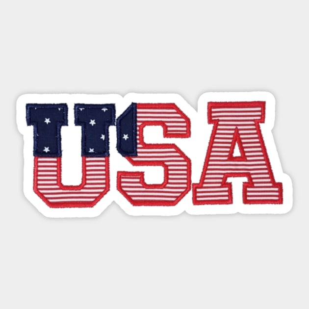 USA Embroidered Font Sticker by anacarminda